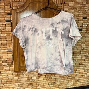 Tailgate Pitt Panthers tie dye cropped 100% cotton tee size large